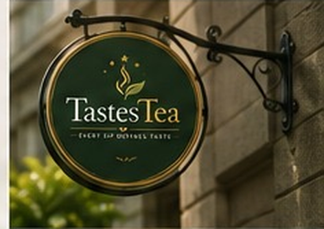 TastesTea storefront sign